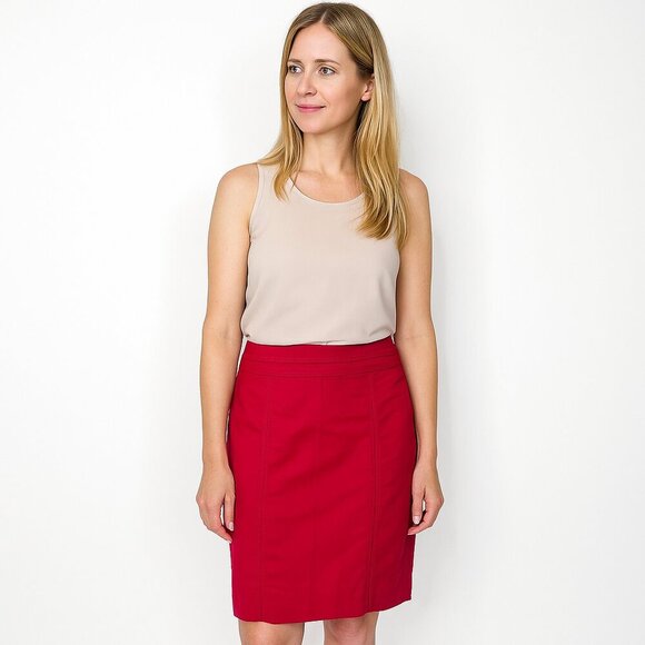 2/$30 White House Black Market Straight Mini Pencil Skirt Dark Red 6 #A0135 - Picture 1 of 9